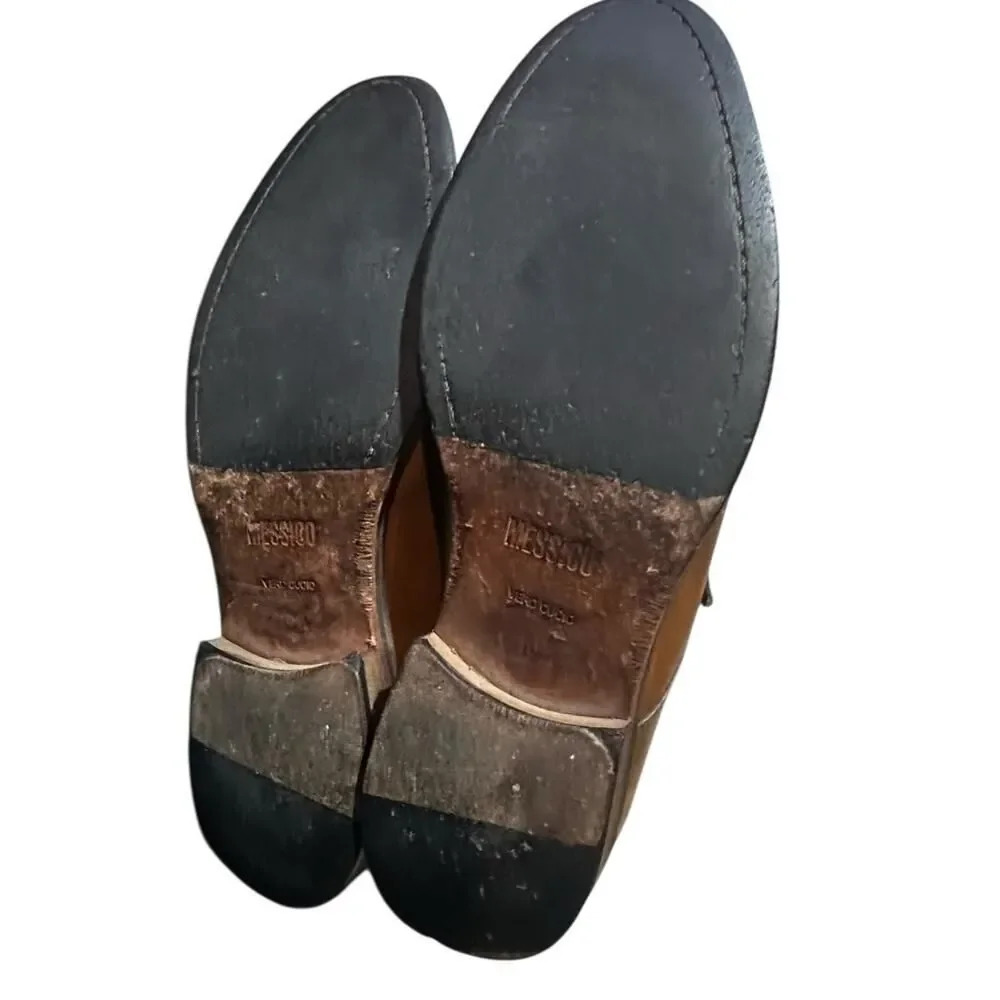 Messico Genuine Leather Mexico Dress Shoes Sz 11 M Monk Strap Oxford Buckle
